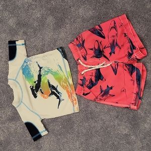 Swim trunks and rash guard
